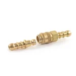 Brass quick-connect fittings for plumbing applications.