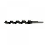 Close-up of a metal drill bit.