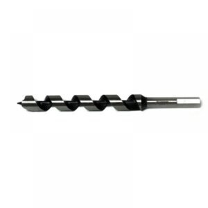 Close-up of a metal drill bit.