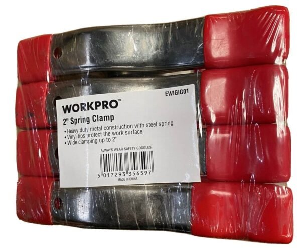 Heavy-duty 2-inch spring clamp with vinyl tips.
