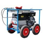 Portable generator on cart with wheels