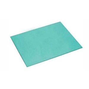 Transparent turquoise sheet of plastic