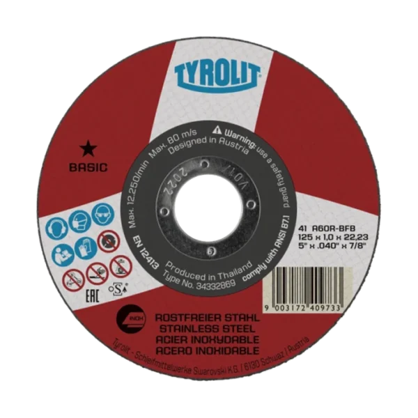 Tyrolit stainless steel cutting disc packaging