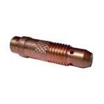 Copper welding nozzle for gas delivery.