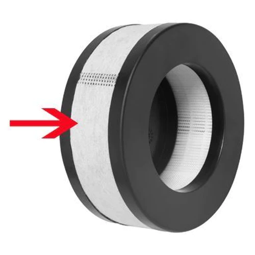 Black tape reel with white adhesive strip