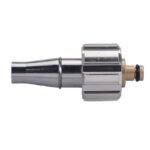Close-up of a metal air nozzle connector