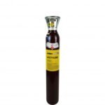 Acetylene gas cylinder with safety label
