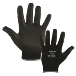 Black protective gloves for safety and comfort.