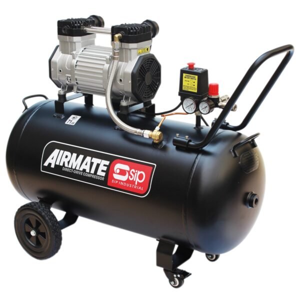 Black AIRMATE air compressor with dual motors.