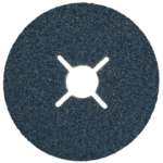 A blue abrasive grinding disc with central hole.