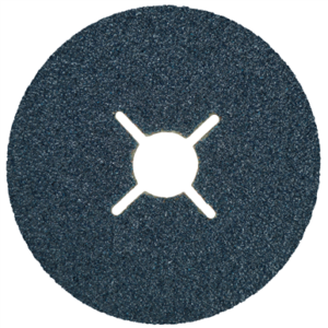 A blue abrasive grinding disc with central hole.