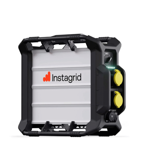 Instagrid portable power station with yellow outlets.