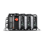 Four portable power stations lined up together.