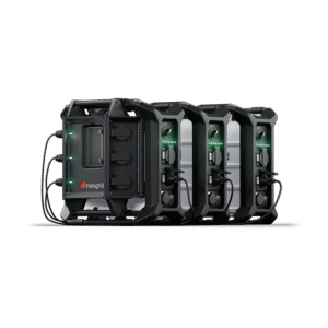 Four Instagrid power units with illuminated indicators