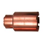 Copper welding nozzle with detailed engravings