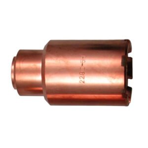 Copper welding nozzle with detailed engravings
