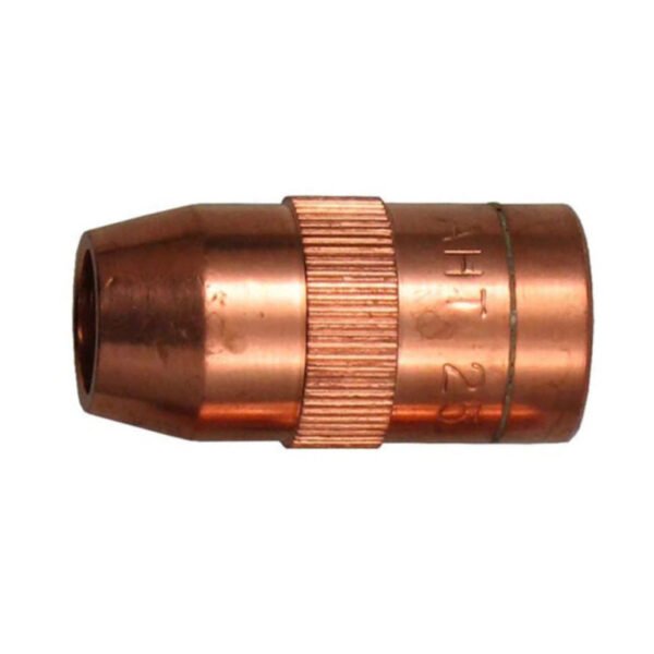 Copper welding nozzle for MIG or TIG applications.