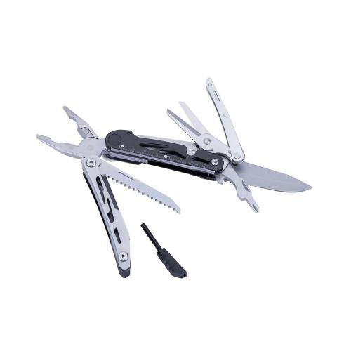 Multi-tool with various integrated functions and blades.