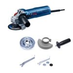 Bosch angle grinder and accessories for cutting.