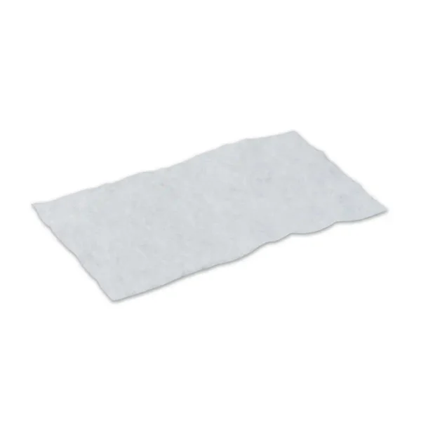 Thin, rectangular gray fabric sheet.