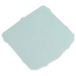 Light blue plastic sheet with rounded corners
