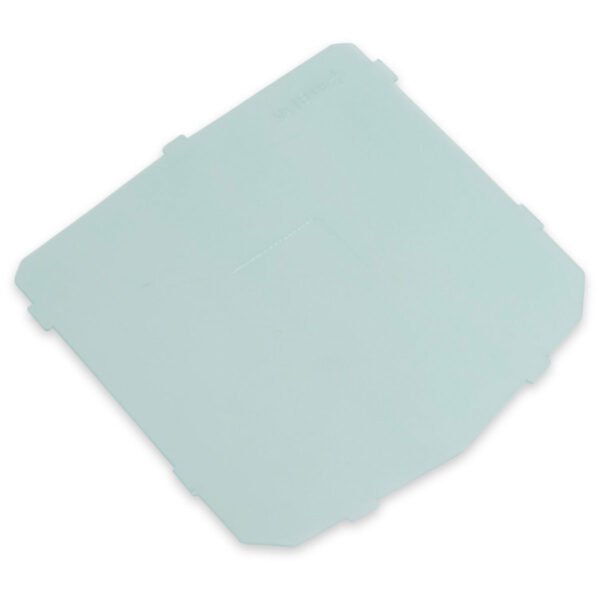 Light blue plastic sheet with rounded corners