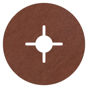 Round sanding disc with central hole and cross pattern