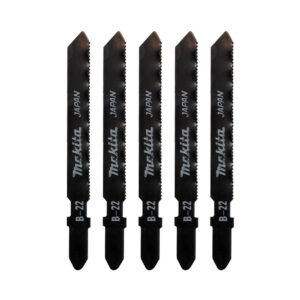 Set of five black jigsaw blades