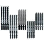 Variety of Makita jigsaw blades in different sizes.