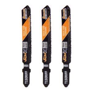 Three ceramic tile cutting blades