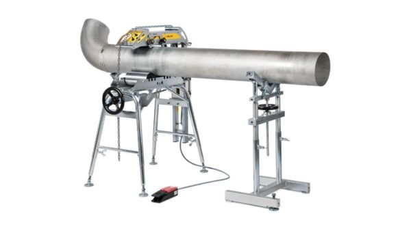 Metal pipe cutting machine for industrial use.