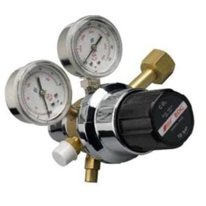 CO2 gas regulator with pressure gauges