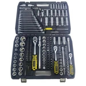 Comprehensive tool set in a carrying case.