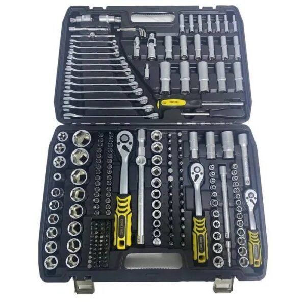Comprehensive tool set in a carrying case.