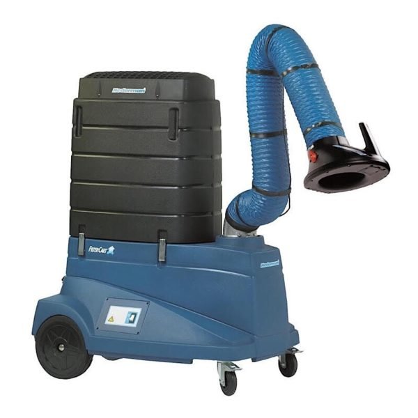 Portable dust extractor with flexible hose