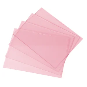 Set of transparent pink acrylic sheets