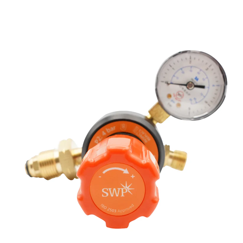 Pressure regulator with gauge and valve