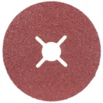Red circular sanding disc with center hole