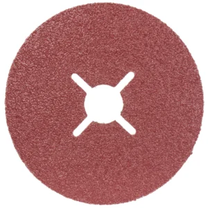 Red circular sanding disc with center hole