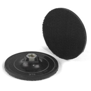 Two black rubber sanding discs