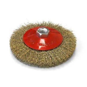 Circular brass wire brush wheel attachment
