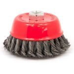 Twisted wire cup brush for angle grinder
