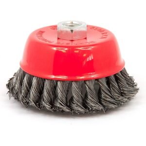Twisted wire cup brush for angle grinder