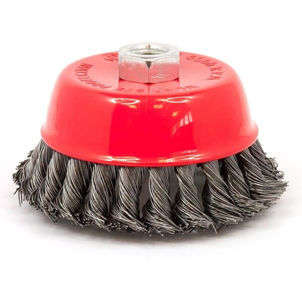 Twisted wire cup brush for angle grinder