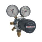 Nitrogen gas regulator with dual pressure gauges