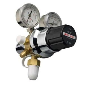 Dual gauge air pressure regulator with control knob