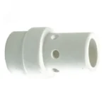 White cylindrical ceramic component with side holes