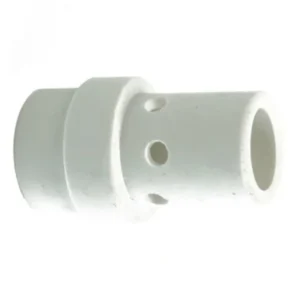 White cylindrical ceramic component with side holes