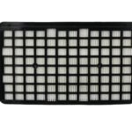 Rectangular HEPA air filter with black grid frame
