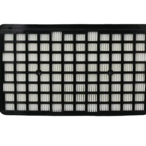 Rectangular HEPA air filter with black grid frame